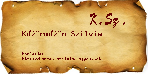 Kármán Szilvia névjegykártya