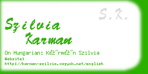 szilvia karman business card